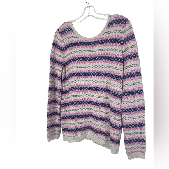 Talbots multicolored scoopneck sweater. Size medium GUC - Picture 7 of 10